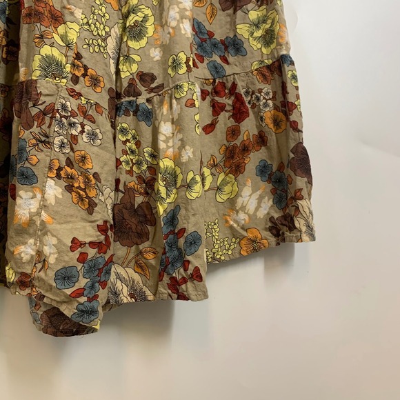 Natural Life Bohemian Tiered Floral Maxi Skirt Elastic Boho Wide Leg Pants SZ M - Picture 6 of 15